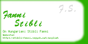 fanni stibli business card